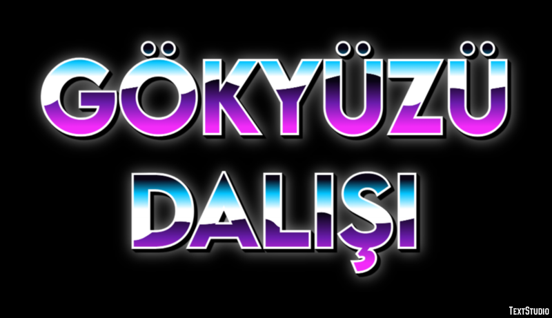 Gökyüzü Dalışı Metin efekti