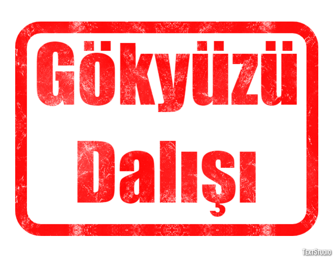 Gökyüzü Dalışı Metin efekti