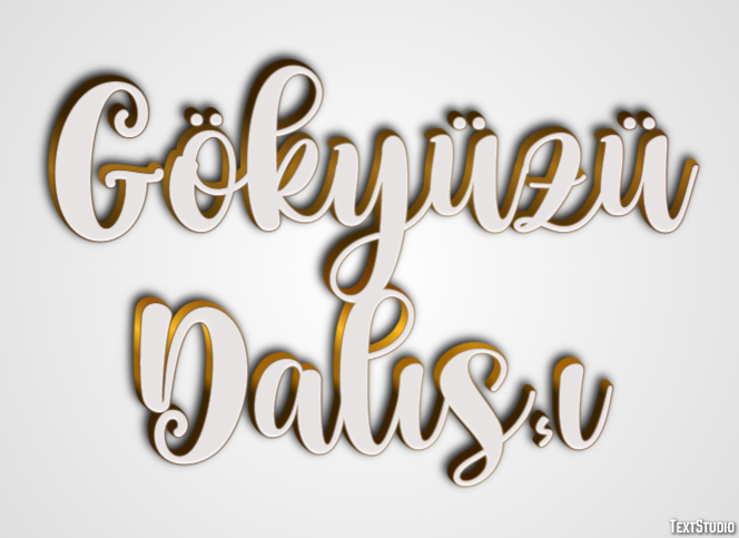 Gökyüzü Dalışı Metin efekti