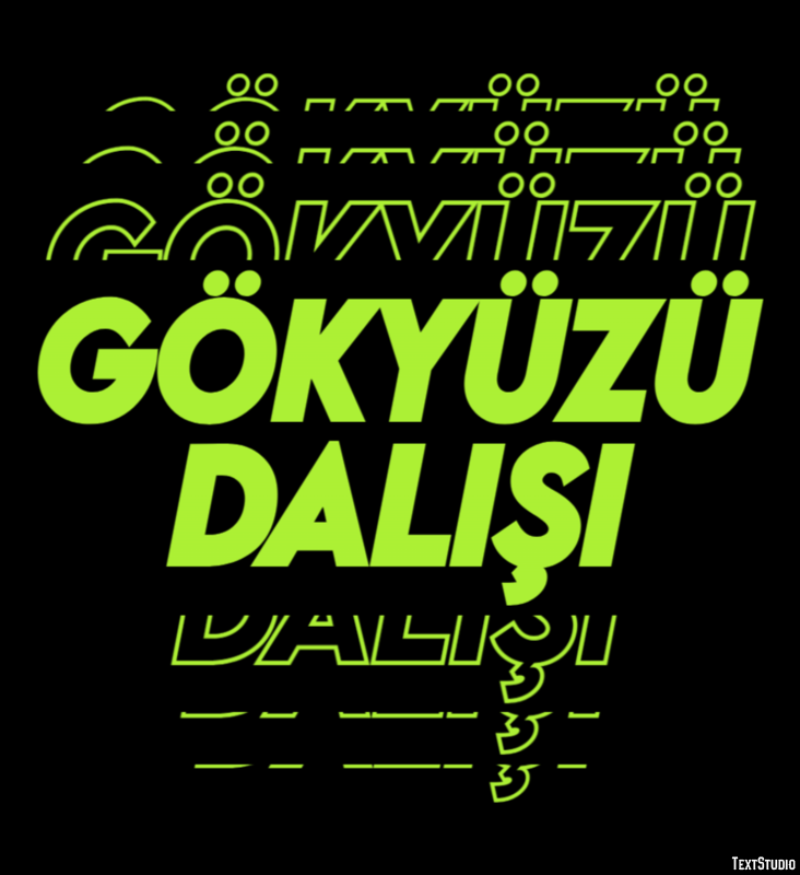 Gökyüzü Dalışı Metin Efekti