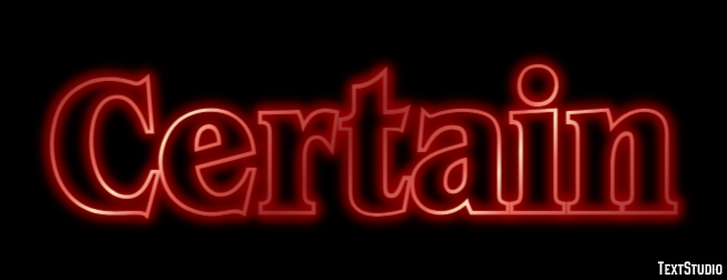 Certain Text Effect
