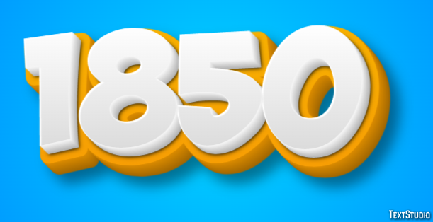 1850 Efeito de texto