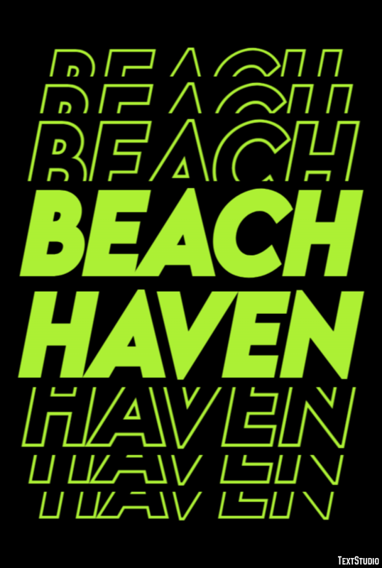 Beach Haven Efecto de texto