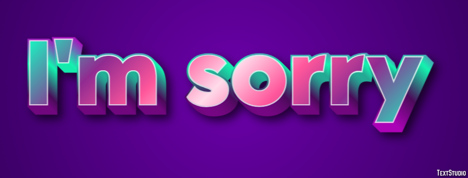 I'm sorry Efeito de texto