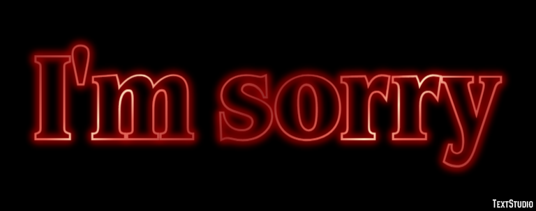 I'm sorry Efeito de texto
