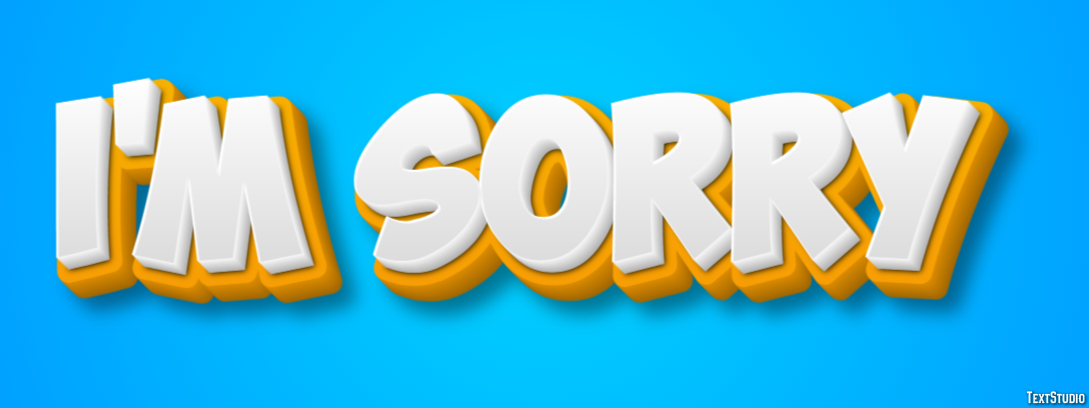 I'm sorry Text Effect