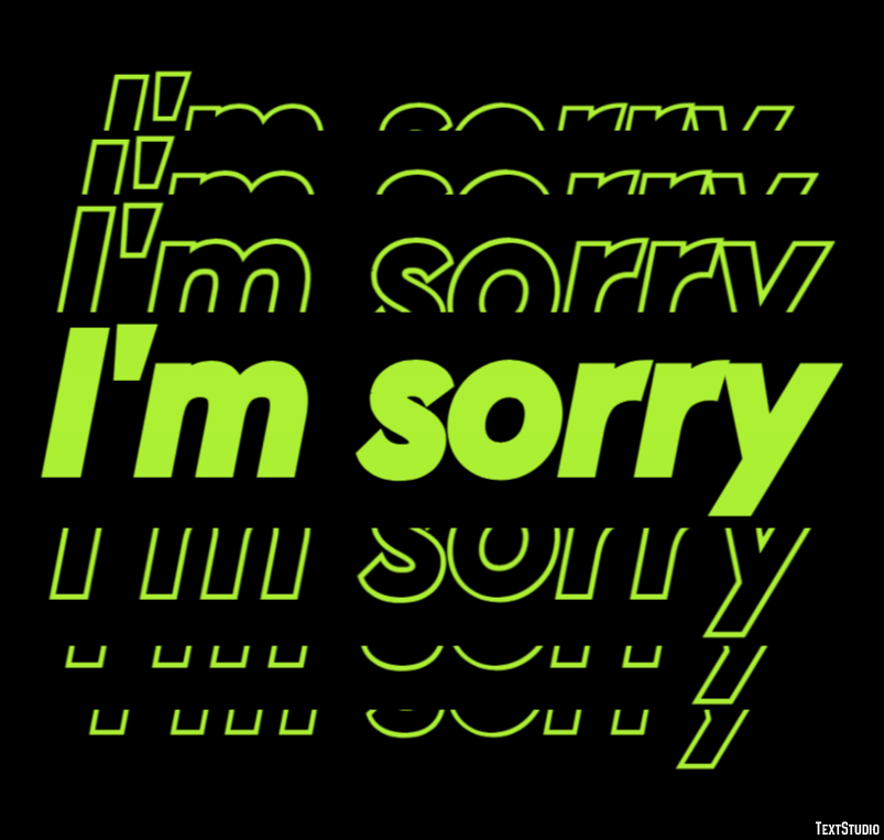 I'm sorry テキスト効果