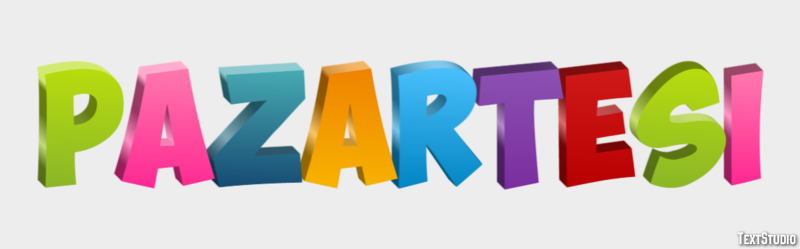 Pazartesi Text Effect