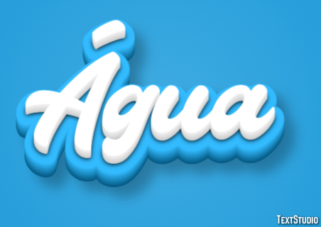 Água Efeito do texto