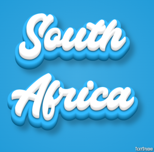 South Africa Effetto testo