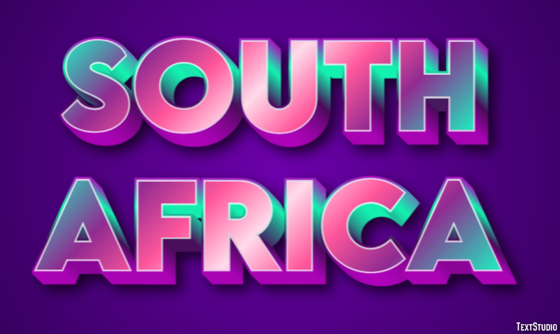 South Africa Effetto testo
