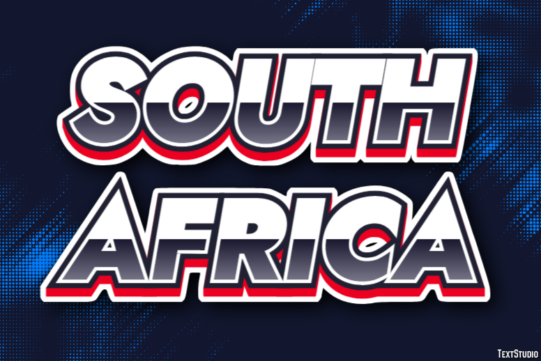 South Africa Effetto testo