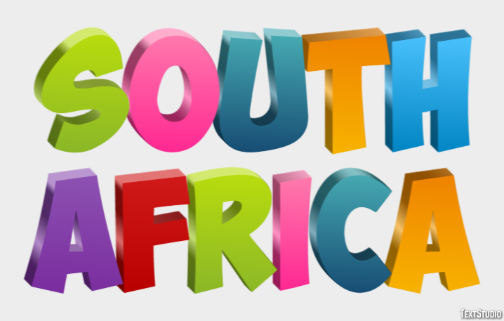 South Africa Effetto testo