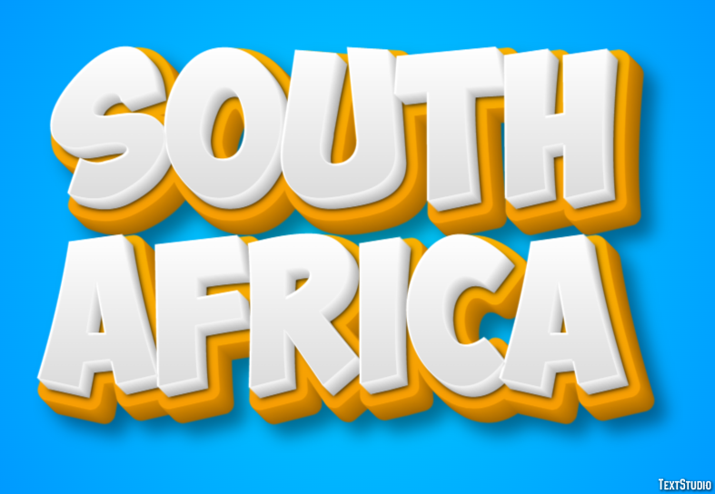 South Africa Effetto testo