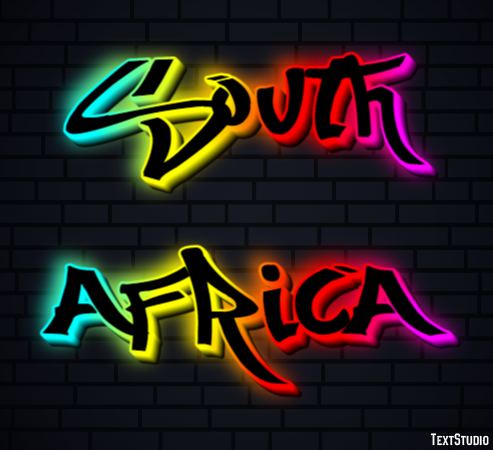 South Africa Text effect