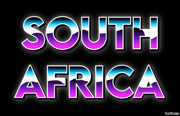 South Africa Effetto testo