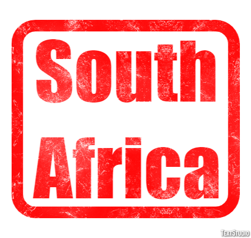 South Africa Effetto testo