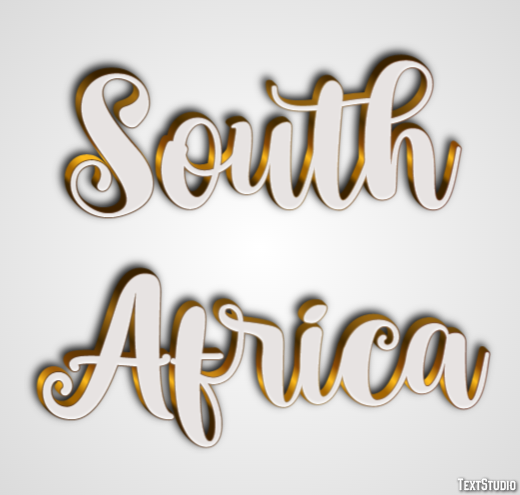 South Africa Effetto testo