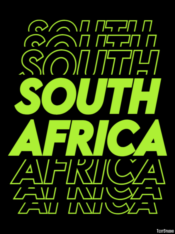 South Africa Effetto testo