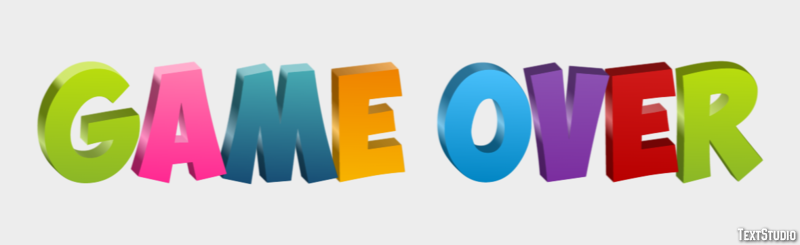 Game Over Text Effect