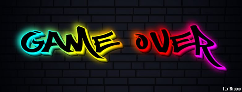 Game Over Text Effect