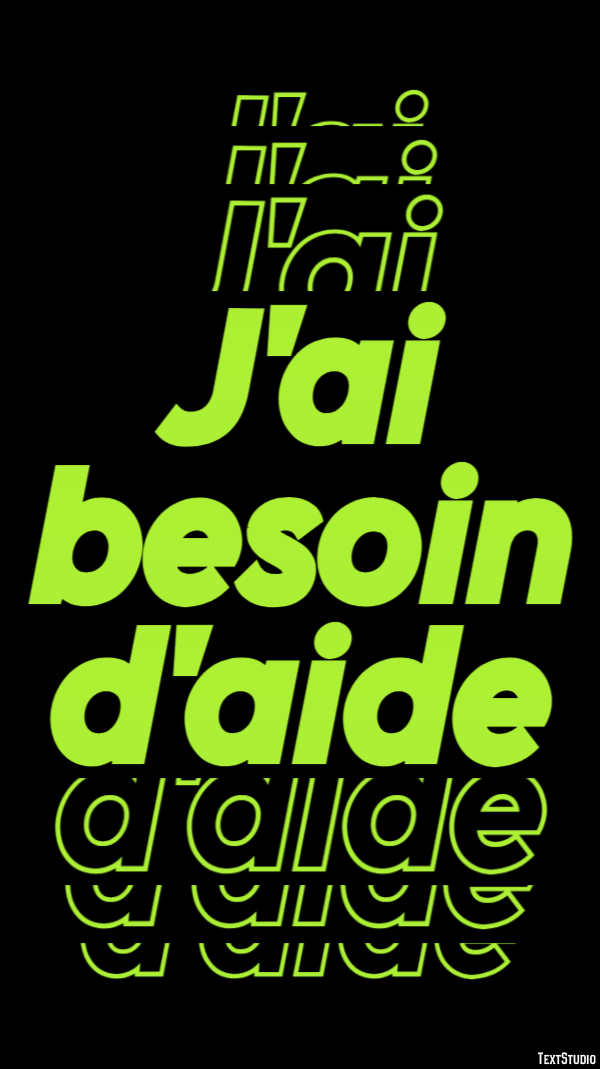 J'ai besoin d'aide テキスト効果