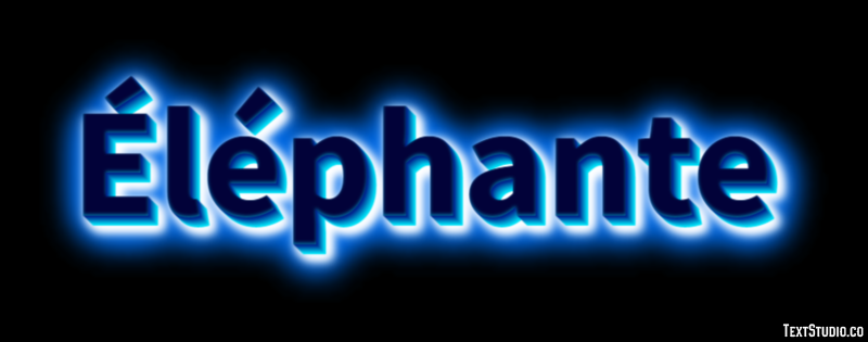 Éléphante Efecto de Texto