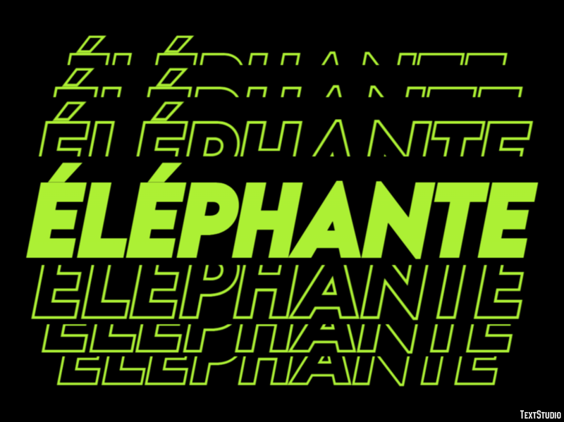 Éléphante Efecto de Texto