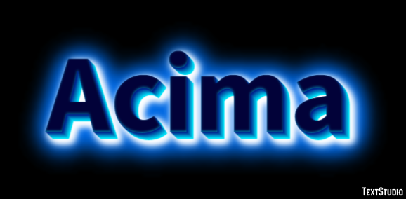 Acima Efeito de texto