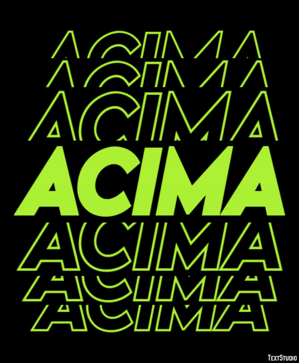 Acima Efeito de texto