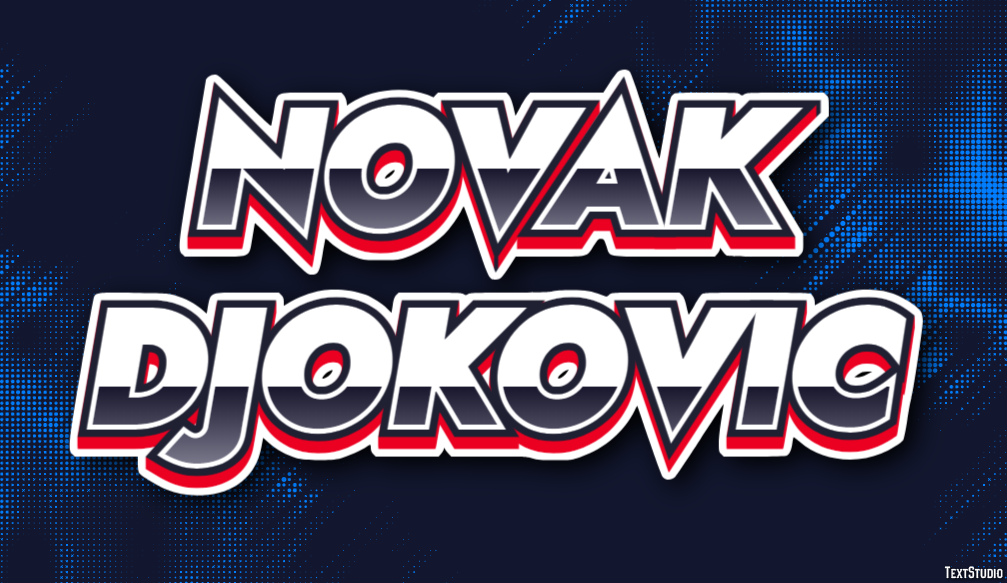 Novak Djokovic Texteffekt
