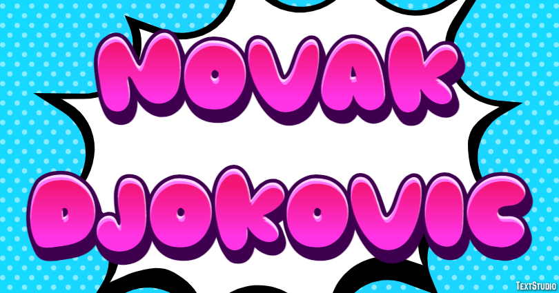 Novak Djokovic Efeito de texto