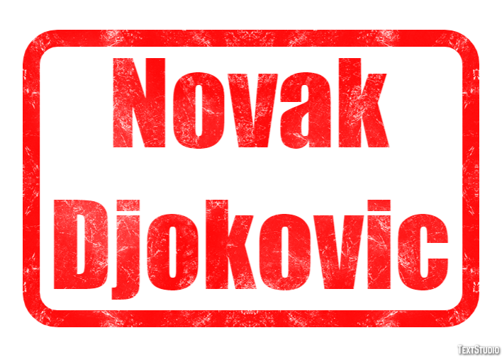 Novak Djokovic Texteffekt