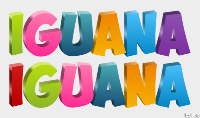 игуана iguana Текстовый эффект