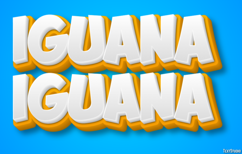 игуана iguana Текстовый эффект