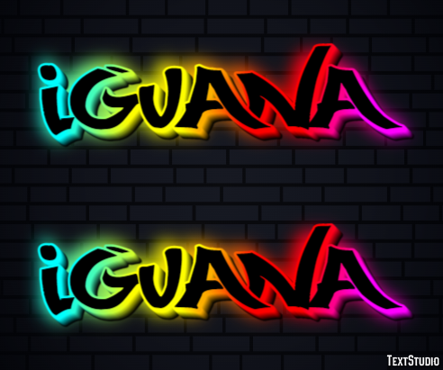 игуана iguana Текстовый эффект