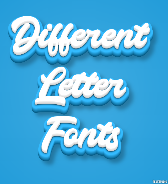 Different Letter Fonts Text Effect