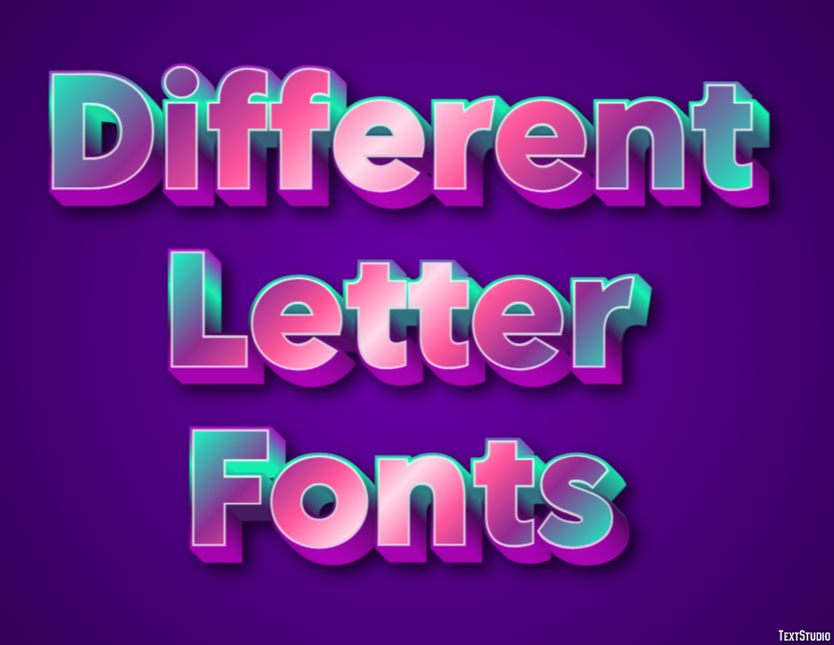 Different Letter Fonts Text Effect