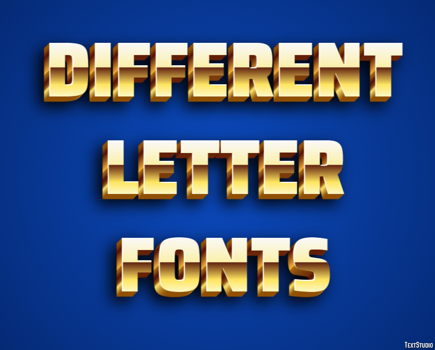 Different Letter Fonts Text Effect