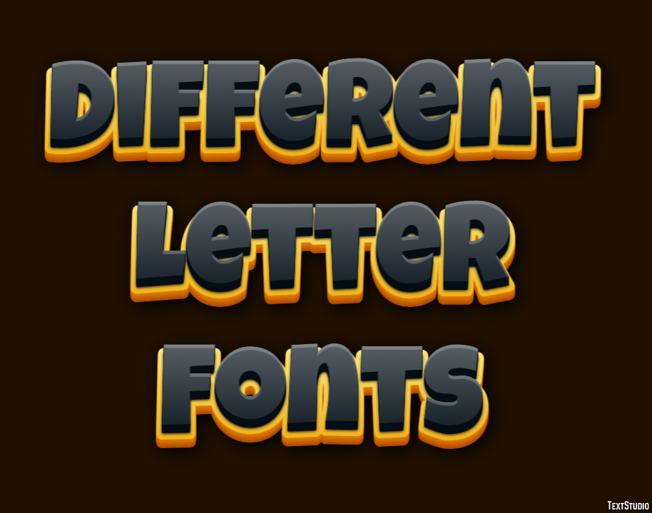 Different Letter Fonts Text Effect