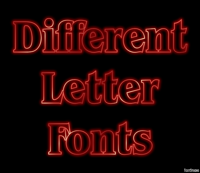 Different Letter Fonts Text Effect