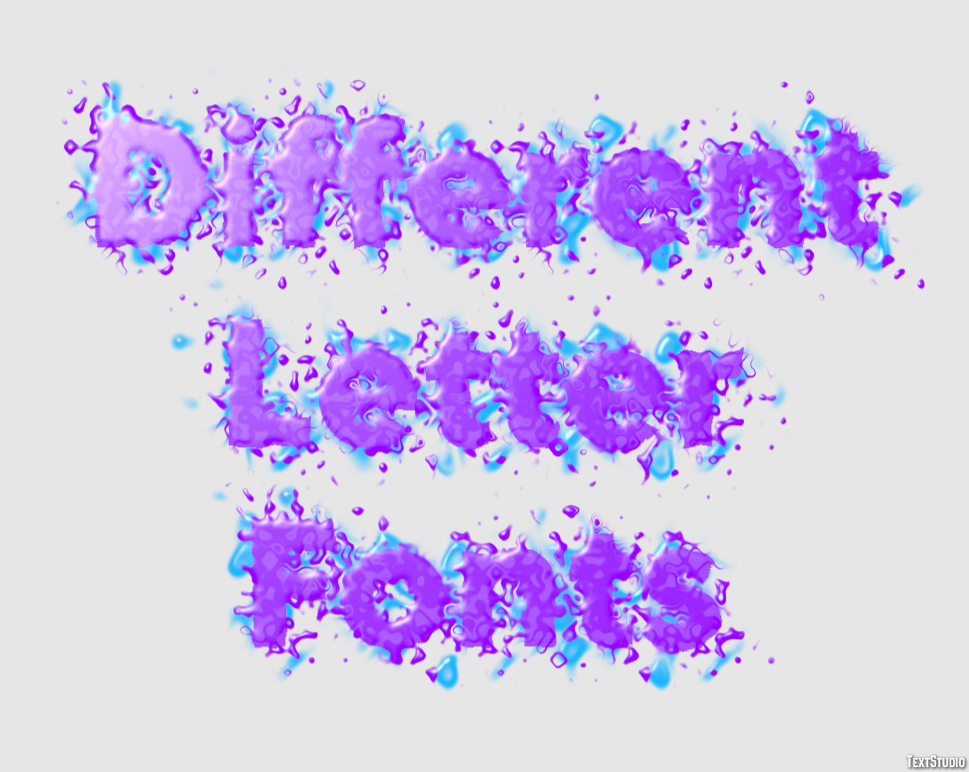 Different Letter Fonts Text Effect