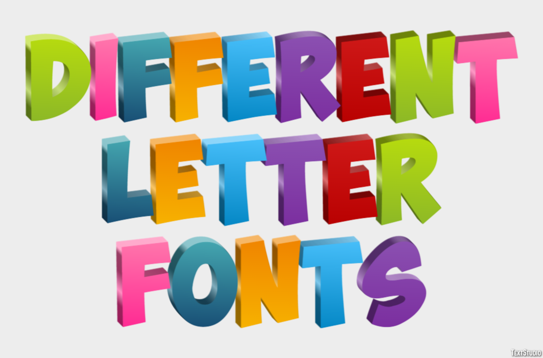 Different Letter Fonts Text Effect