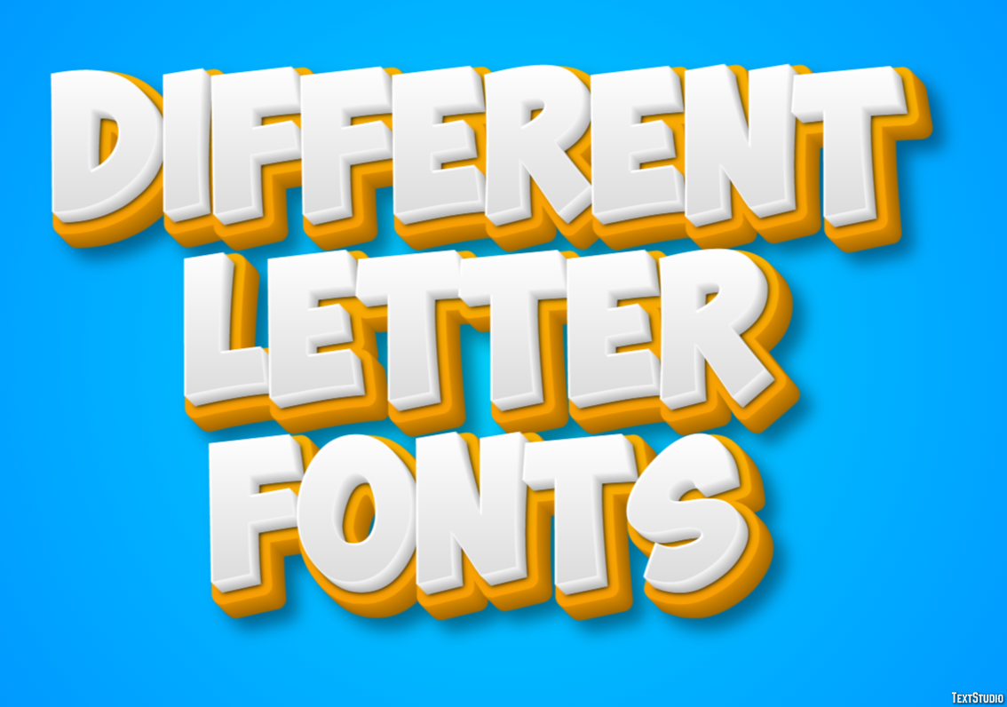 Different Letter Fonts Text Effect