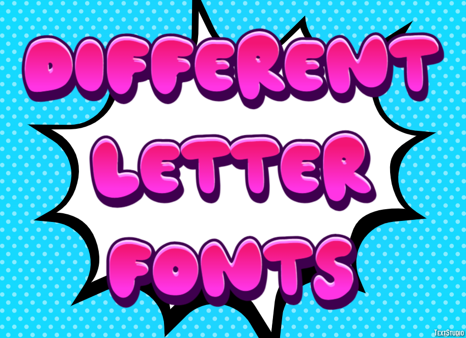 Different Letter Fonts Text Effect