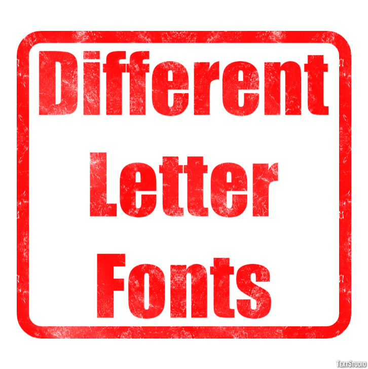 Different Letter Fonts Text Effect