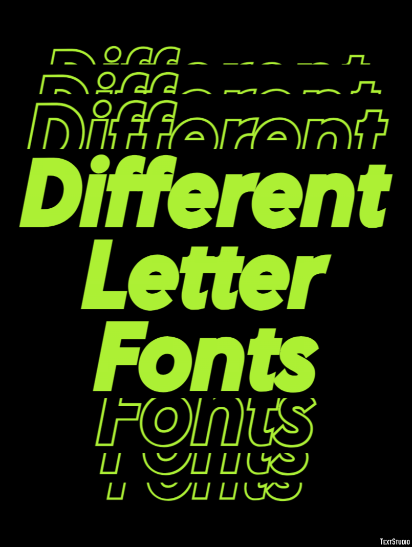 Different Letter Fonts Text Effect
