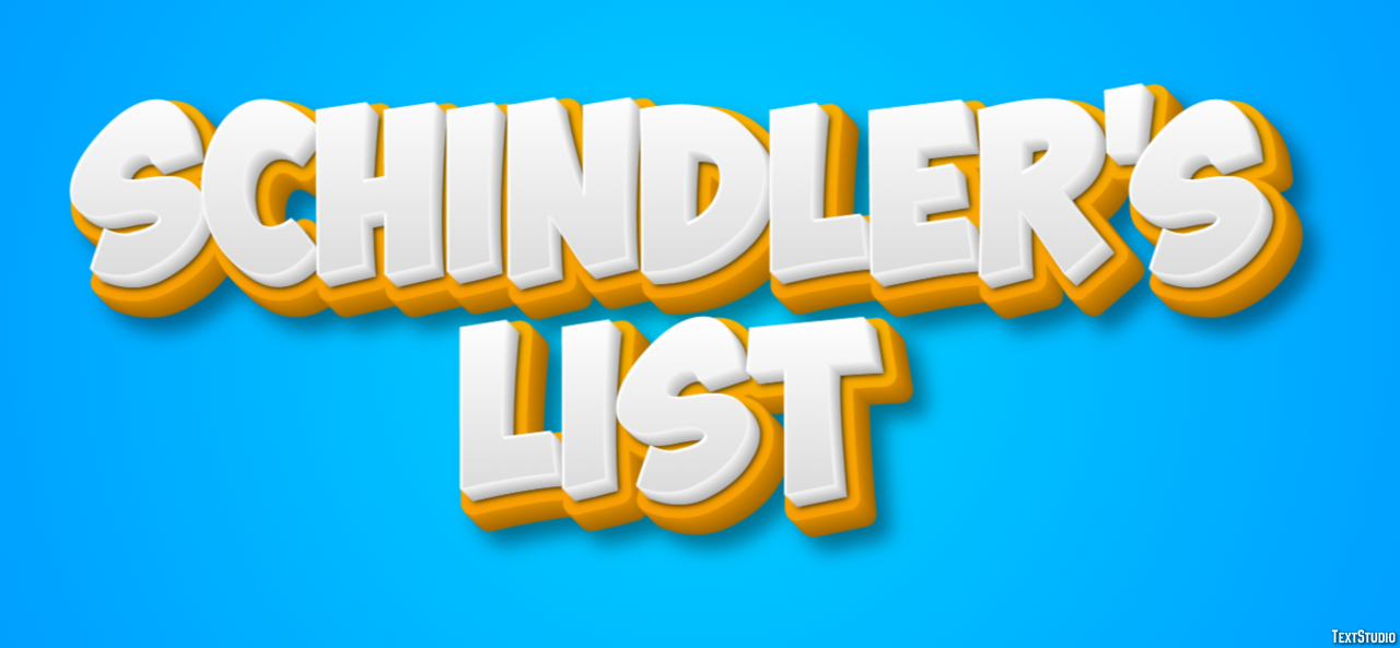 Schindler's List Efeito de texto
