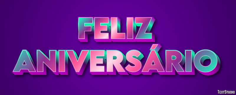Feliz Aniversário Efeito de texto