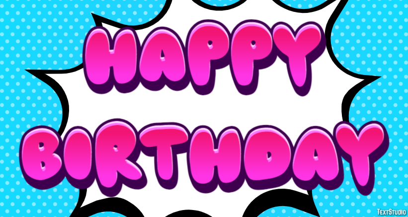 Happy birthday Efekt tekstowy
